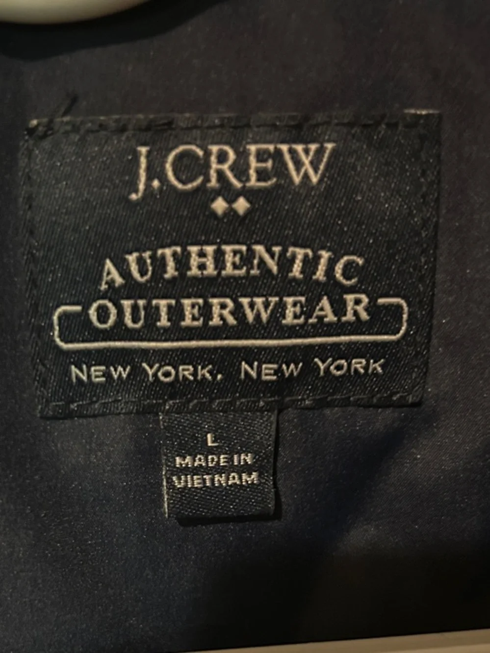 J. Crew Navy Puffer Vest with Brown Corduroy Yoke